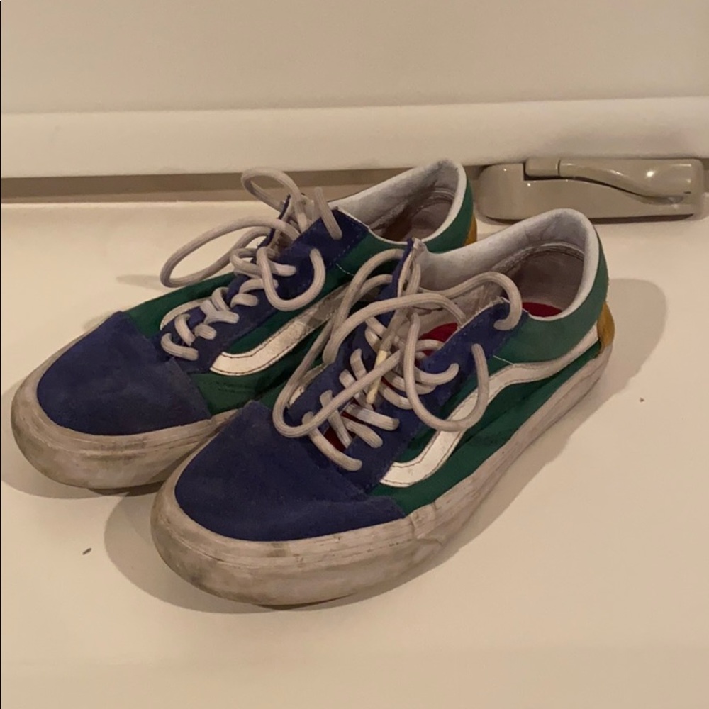 Multicolor (red, yellow, blue, green) Vans